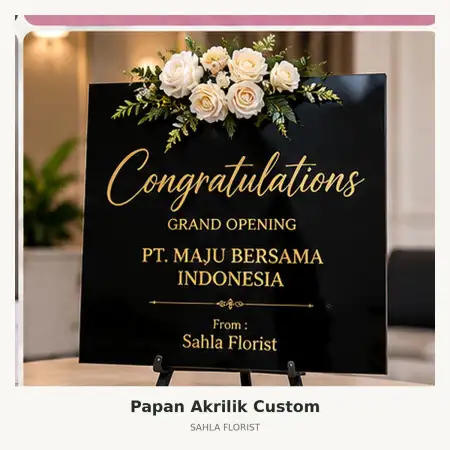 Papan Bunga Akrilik Plaju